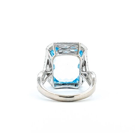 Ring Halo Twist .25ctw Round Diamonds 14ct Topaz 14kw 17.5x14.5 Sz4.5 6.59g 225040051