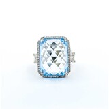  Ring Halo Twist .25ctw Round Diamonds 14ct Topaz 14kw 17.5x14.5 Sz4.5 6.59g 225040051