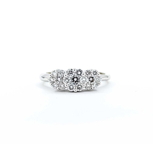 Ring Coctail .75ctw Round Diamonds 14kw Sz6.75 3.63g 225050015