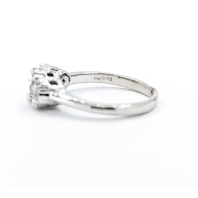 Ring Coctail .75ctw Round Diamonds 14kw Sz6.75 3.63g 225050015