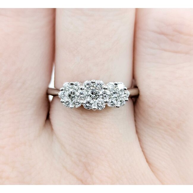 Ring Coctail .75ctw Round Diamonds 14kw Sz6.75 3.63g 225050015