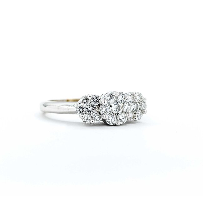 Ring Coctail .75ctw Round Diamonds 14kw Sz6.75 3.63g 225050015