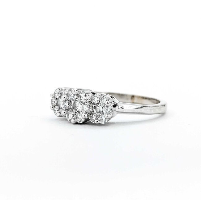 Ring Coctail .75ctw Round Diamonds 14kw Sz6.75 3.63g 225050015