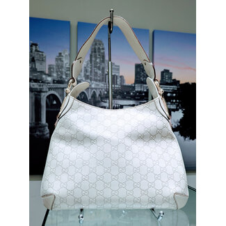Handbag Gucci GG Creole Hobo White Leather 125050067