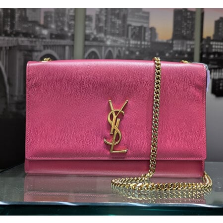 Handbag YSL Kate Satchel Grain De Poudre Pink Medium 125050089