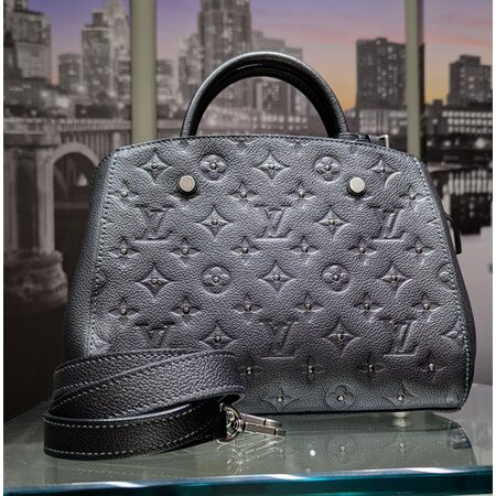 Handbag Louis Vuitton Montaigne BB Empreinte Monogram Gris Silver 125050087