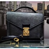 Handbag Louis Vuitton Monceau 2-Way Black Epi Leather 125050085
