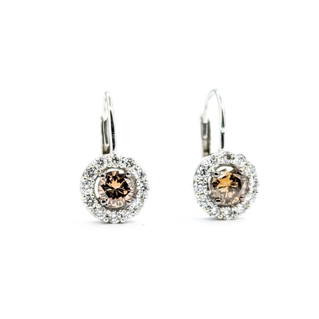 Earrings LeVian Lever Back .60ctw Round Diamonds .24ctw Diamonds 14kw 17x8.5mm 3.24g 225050018