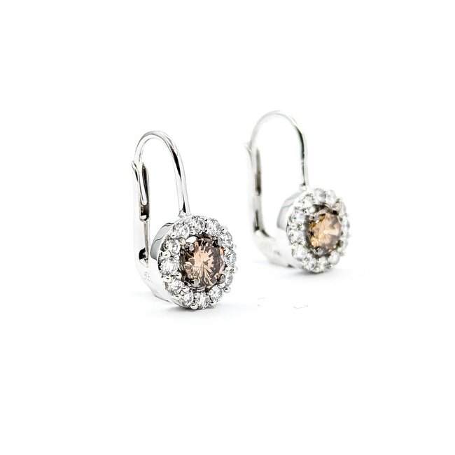 Earrings LeVian Lever Back .60ctw Round Diamonds .24ctw Diamonds 14kw 17x8.5mm 3.24g 225050018