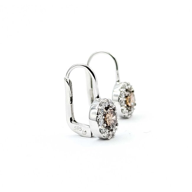 Earrings LeVian Lever Back .60ctw Round Diamonds .24ctw Diamonds 14kw 17x8.5mm 3.24g 225050018