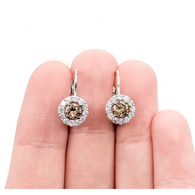 Earrings LeVian Lever Back .60ctw Round Diamonds .24ctw Diamonds 14kw 17x8.5mm 3.24g 225050018