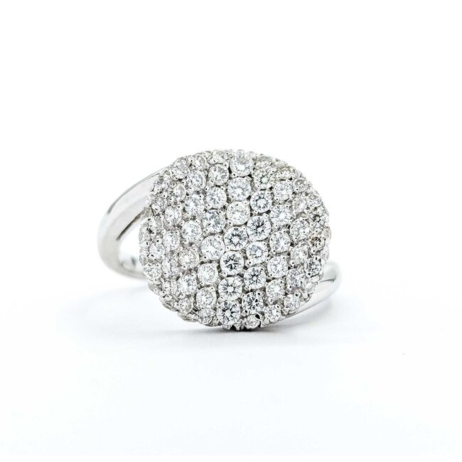 Ring Pave .60ctw Round Diamonds 18kw Sz6 5.97g 225050016