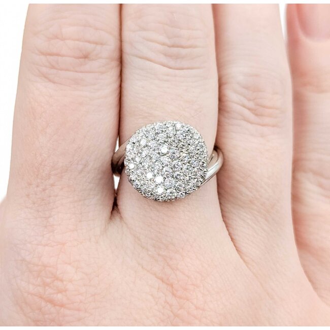 Ring Pave .60ctw Round Diamonds 18kw Sz6 5.97g 225050016