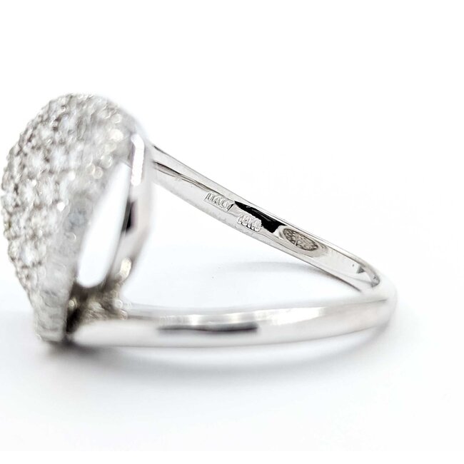 Ring Pave .60ctw Round Diamonds 18kw Sz6 5.97g 225050016