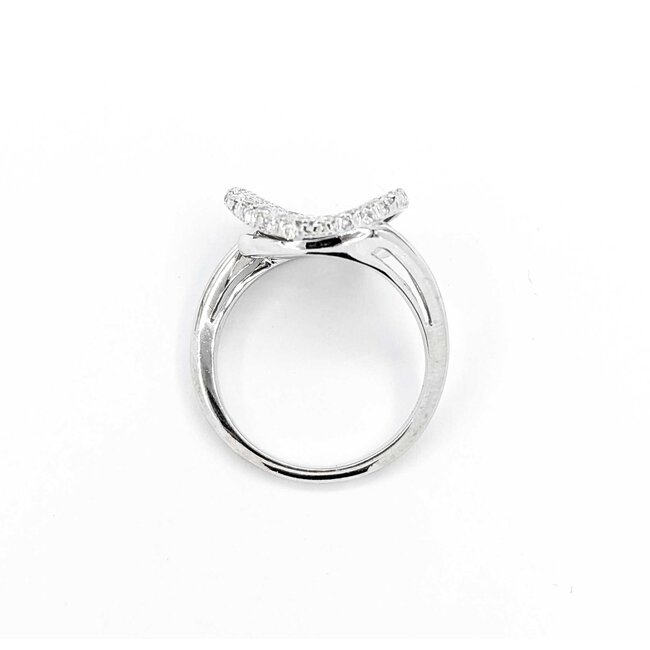 Ring Pave .60ctw Round Diamonds 18kw Sz6 5.97g 225050016