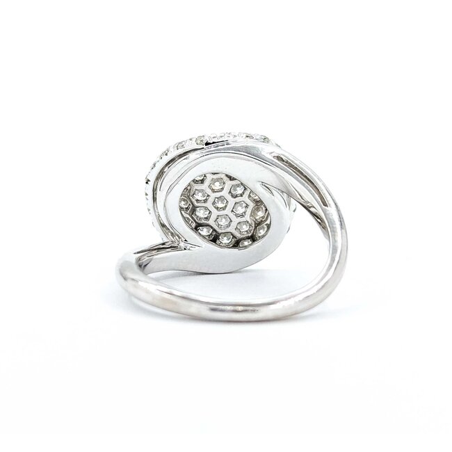 Ring Pave .60ctw Round Diamonds 18kw Sz6 5.97g 225050016
