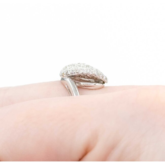 Ring Pave .60ctw Round Diamonds 18kw Sz6 5.97g 225050016