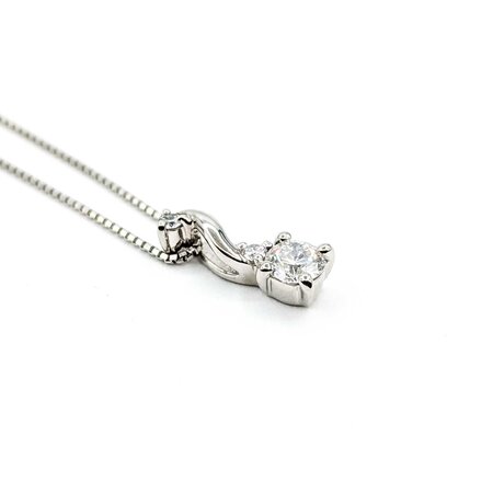 Pendant Teardrop .25ctw Round Diamonds 850pt .5x.12" 15-18" 2.3g 125040056