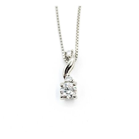 Pendant Teardrop .25ctw Round Diamonds 850pt .5x.12" 15-18" 2.3g 125040056