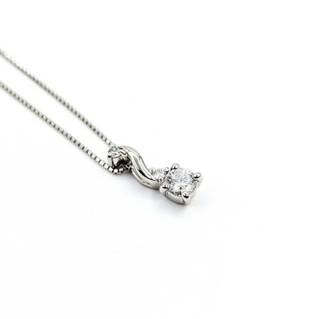Pendant Teardrop .25ctw Round Diamonds 850pt .5x.12" 15-18" 2.3g 125040056