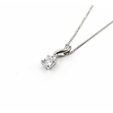 Pendant Teardrop .25ctw Round Diamonds 850pt .5x.12" 15-18" 2.3g 125040056