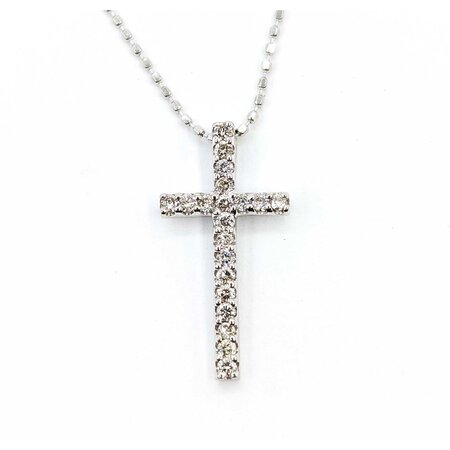 Pendant Cross .20ctw Round Diamonds 18kw .75x.4" 15" 1.9g 125040063