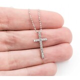  Pendant Cross .20ctw Round Diamonds 18kw .75x.4" 15" 1.9g 125040063