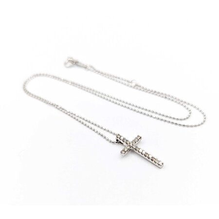 Pendant Cross .20ctw Round Diamonds 18kw .75x.4" 15" 1.9g 125040063