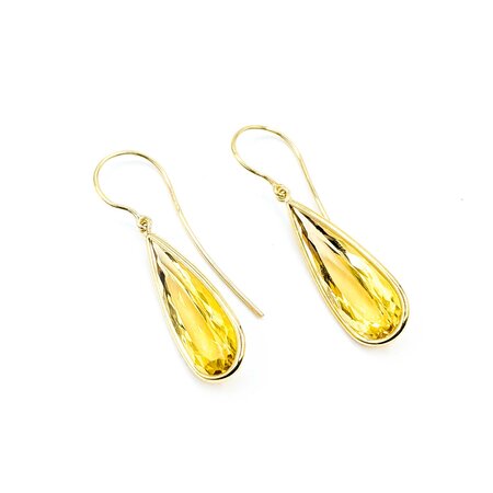 Earrings Dangle 11.76ctw Yellow Beryl 18ky 41x10.50mm 5.02g 225050021