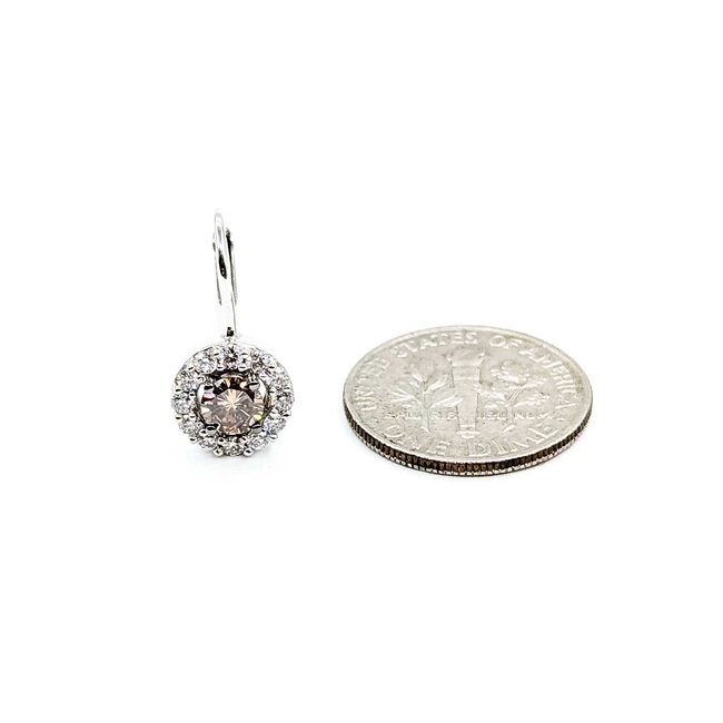 Earrings LeVian Lever Back .60ctw Round Diamonds .24ctw Diamonds 14kw 17x8.5mm 3.24g 225050018