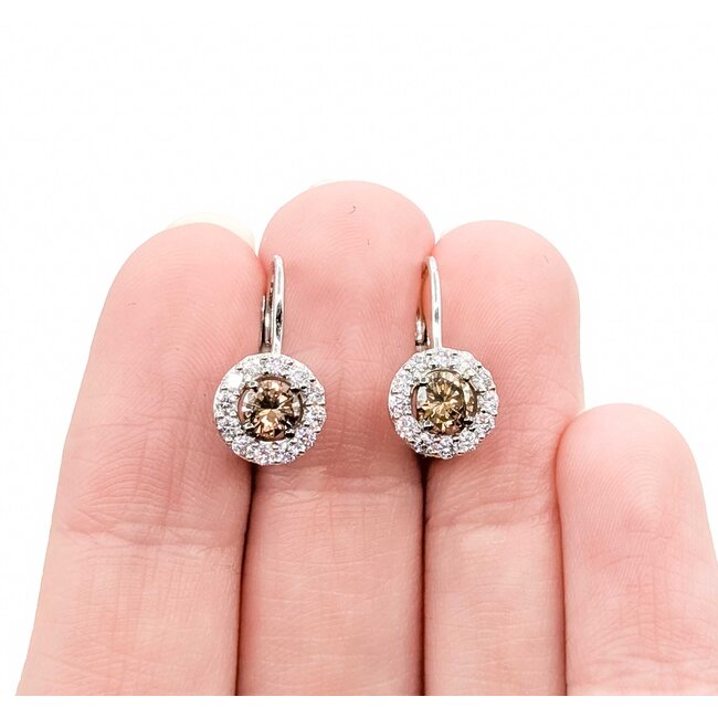 Earrings LeVian Lever Back .60ctw Round Diamonds .24ctw Diamonds 14kw 17x8.5mm 3.24g 225050018