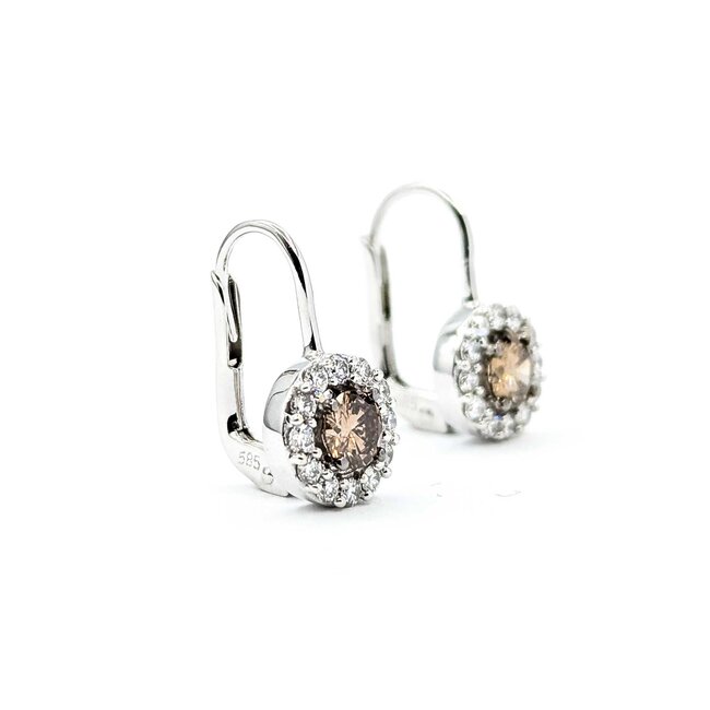 Earrings LeVian Lever Back .60ctw Round Diamonds .24ctw Diamonds 14kw 17x8.5mm 3.24g 225050018