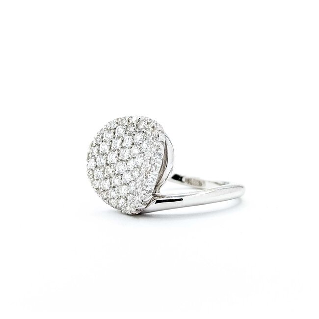 Ring Pave .60ctw Round Diamonds 18kw Sz6 5.97g 225050016