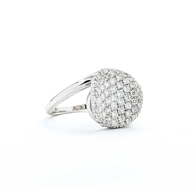 Ring Pave .60ctw Round Diamonds 18kw Sz6 5.97g 225050016