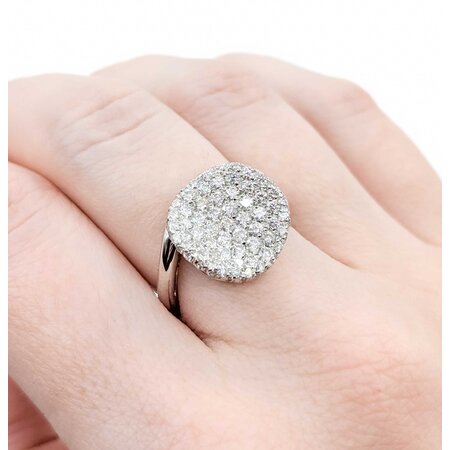 Ring Pave .60ctw Round Diamonds 18kw Sz6 5.97g 225050016