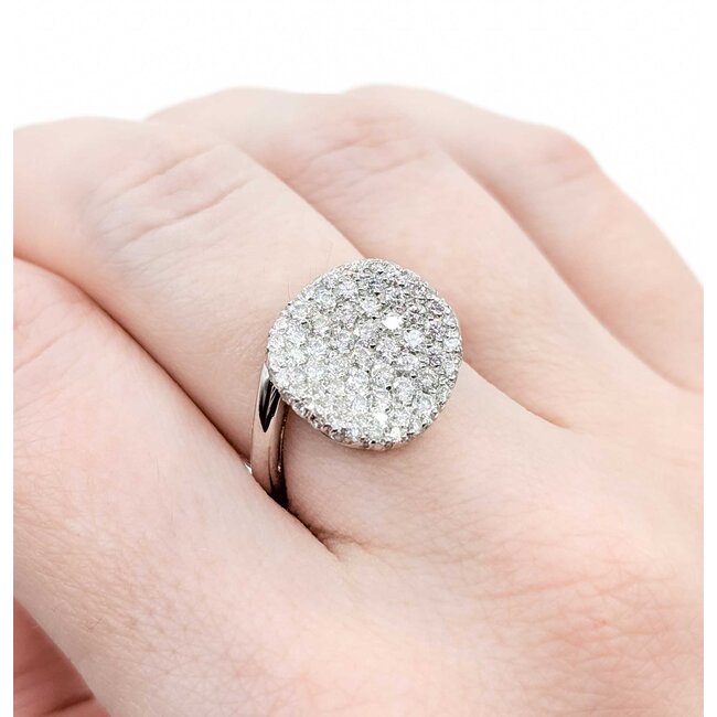 Ring Pave .60ctw Round Diamonds 18kw Sz6 5.97g 225050016