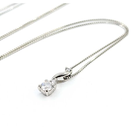 Pendant Teardrop .25ctw Round Diamonds 850pt .5x.12" 15-18" 2.3g 125040056