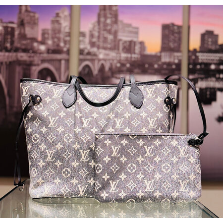 Handbag Louis Vuitton Neverfull Denim Gradient MM Monogram 125050080
