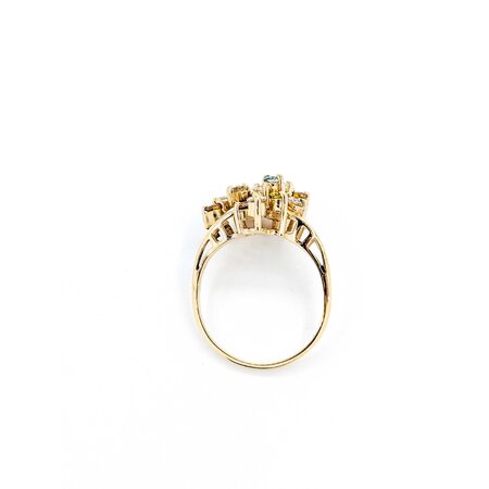 Ring Cocktail .84ctw Round Multi Colored Irradiated Diamonds 14ky Sz7 4.24g 225050001