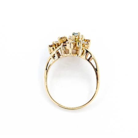 Ring Cocktail .84ctw Round Multi Colored Irradiated Diamonds 14ky Sz7 4.24g 225050001