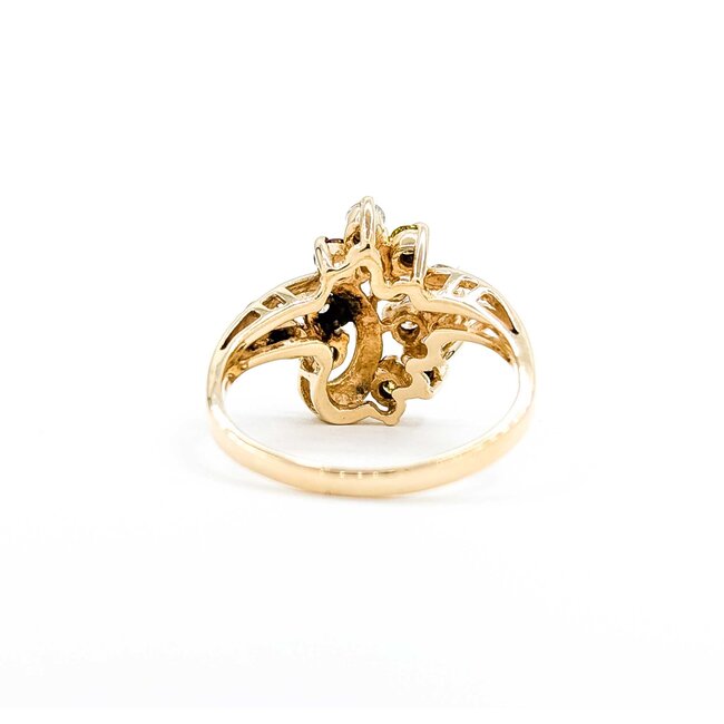 Ring Cocktail .84ctw Round Multi Colored Irradiated Diamonds 14ky Sz7 4.24g 225050001