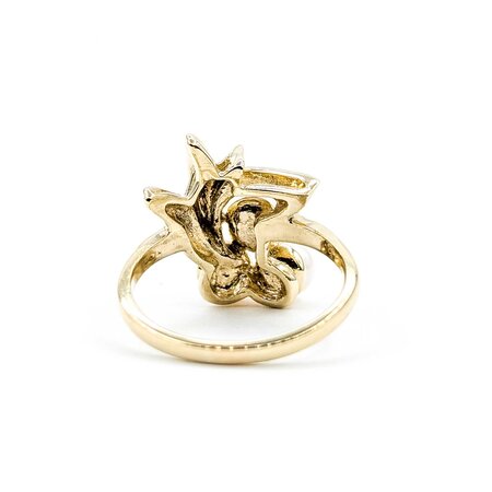 Ring Vintage 5.2-5.5mm Akoya Pearls 10ky Sz7 4.37g 225050004