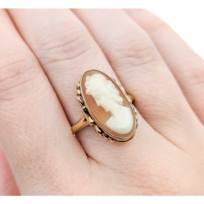 Ring Cameo Vintage 10ky Sz7 2.94g 225050005