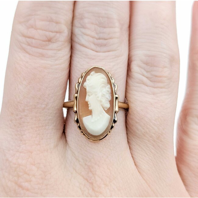 Ring Cameo Vintage 10ky Sz7 2.94g 225050005