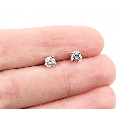 Earrings Stud 4 Prong .50ctw Round Diamonds 14ky 4mm .90g 225050007