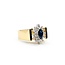 Ring Halo Round Diamonds .40ctw Sapphire 14ky 12.5mm Sz4.5 5.68g 225050028