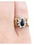 Ring Halo Round Diamonds .40ctw Sapphire 14ky 12.5mm Sz4.5 5.68g 225050028