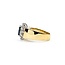 Ring Halo Round Diamonds .40ctw Sapphire 14ky 12.5mm Sz4.5 5.68g 225050028
