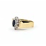 Ring Halo Round Diamonds .40ctw Sapphire 14ky 12.5mm Sz4.5 5.68g 225050028