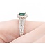 Ring Pave Band .50ctw Round Diamonds .35ct Emerald 14kw sz6 8.5mm 124060176